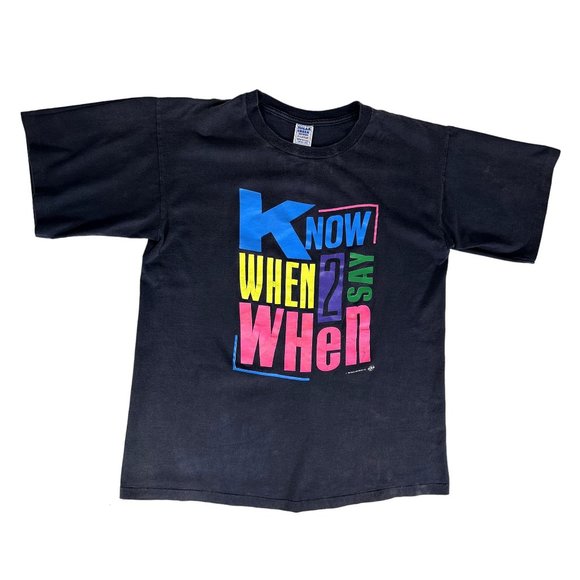 Vintage KNOW WHEN 2 SAY WHEN T Shirt Anheuser Busch XL Single Stitch 1992 - Picture 1 of 7